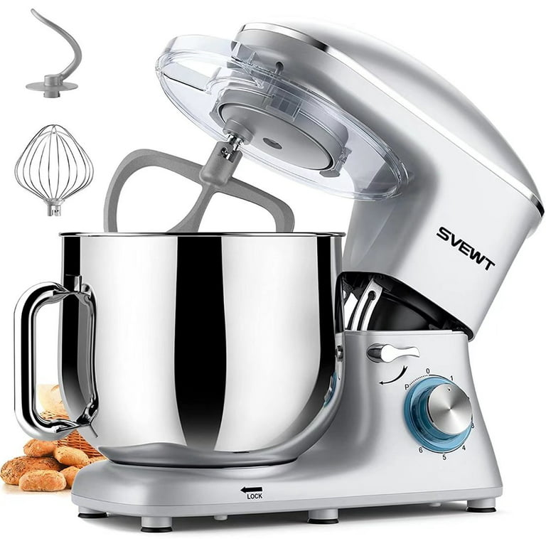 Stand Mixer for Kitchen, 5.8QT Bowl 6+0+P-Speed Tilt-Head 660W Kitchen  Dough Mixer, Home Commercial Mixing Electric Kitchen Cake Mixer W/ Dough  Hook, Beater, Egg Whisk, Spatula, Dishwasher Safe 