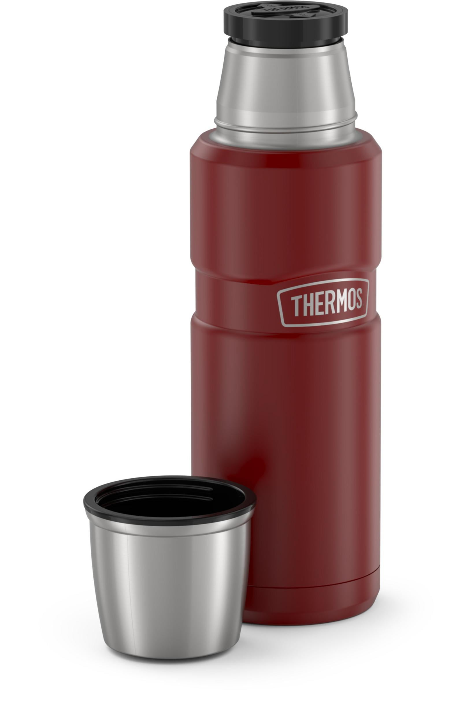 Thermos Stainless King Vacuum Insulated Stainless Steel Beverage Bottle,  16oz, Matte Rustic Red