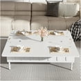 thumbnail image 3 of JERFIT White Lift-Top Coffee Table with Storage, 3-in-1 Convertible Folding Desk & Dining Table with 2 Drawers for Small Space Living Room, 3 of 10