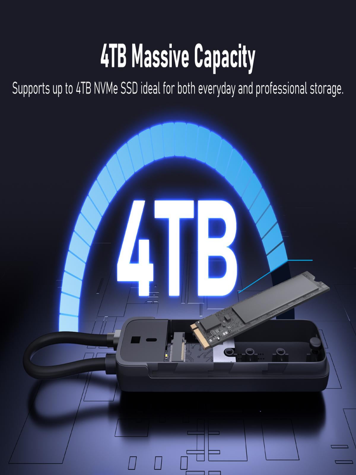 Lemorele M.2 NVMe SSD Enclosure USB C 10Gbps, Tool-Free Portable m.2 SSD Adapter Enclosure, Supports 2230/2242/2260/2280 Form Factor, Plug and Play for Windows, Mac, Android, iOS, Linux