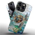 thumbnail image 3 of Punmada Compatible with iPhone 16 Pro Matte Case For Girl Boy Full Body Protective Hard Shell Esthetics Pattern Stained Glass Sea Turtle Window Art, 3 of 7