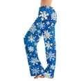 thumbnail image 2 of Women's Fashion Loose Casual Christmas Snowman Print Pants with Drawstring Elastic Waist, Comfortable Sleepwear and Loungewear Trousers for Home,Blue,2XL, 2 of 7