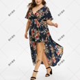 thumbnail image 6 of Edvintorg Plus Size Women Dresses Fashion Women Floral Printed V-Neck Short Sleeve Split Casual Beach Dress Summer Outfits for Women 2025, 6 of 6