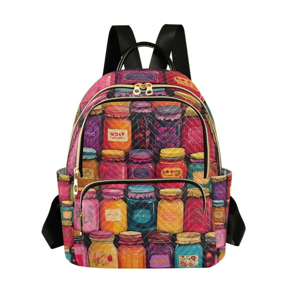 FORMRS Mini Backpack Purse for Women Travel Daypack Casual Shoulder Bag, Purple Jar