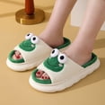 thumbnail image 2 of shoes for women summer Cute Frog Home Linen Slippers couples indoor house non-slip thick soled sandals Cartoon Kawaii 2024 new, 2 of 5