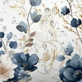 thumbnail image 5 of Navy Blue and Gold Flower Shower Curtain, Boho Watercolor Floral Leaves Cute Fabric Shower Curtains Set for Bathroom Decorative with Hooks 72 X 72 inch Beautiful Bath Decor, 5 of 6