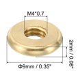 thumbnail image 2 of Unique Bargains M4x0.7 Brass Round Locknut, 20 Pack Flat Wheel Ring Lock Nut Smooth Surface Decoration, 2 of 6