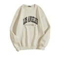 thumbnail image 2 of Fall Sweatshirts for Women 2025 Los Angeles Sweatshirt Long Sleeve Crewneck Sweatshirt Pullover Tops, 2 of 7
