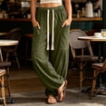thumbnail image 5 of YanHoo Baggy Boho Harem Pants for Women Elastic Waisted Drawstring Wide Leg Sweatpants Casual Comfy Joggers with Pockets, 5 of 6
