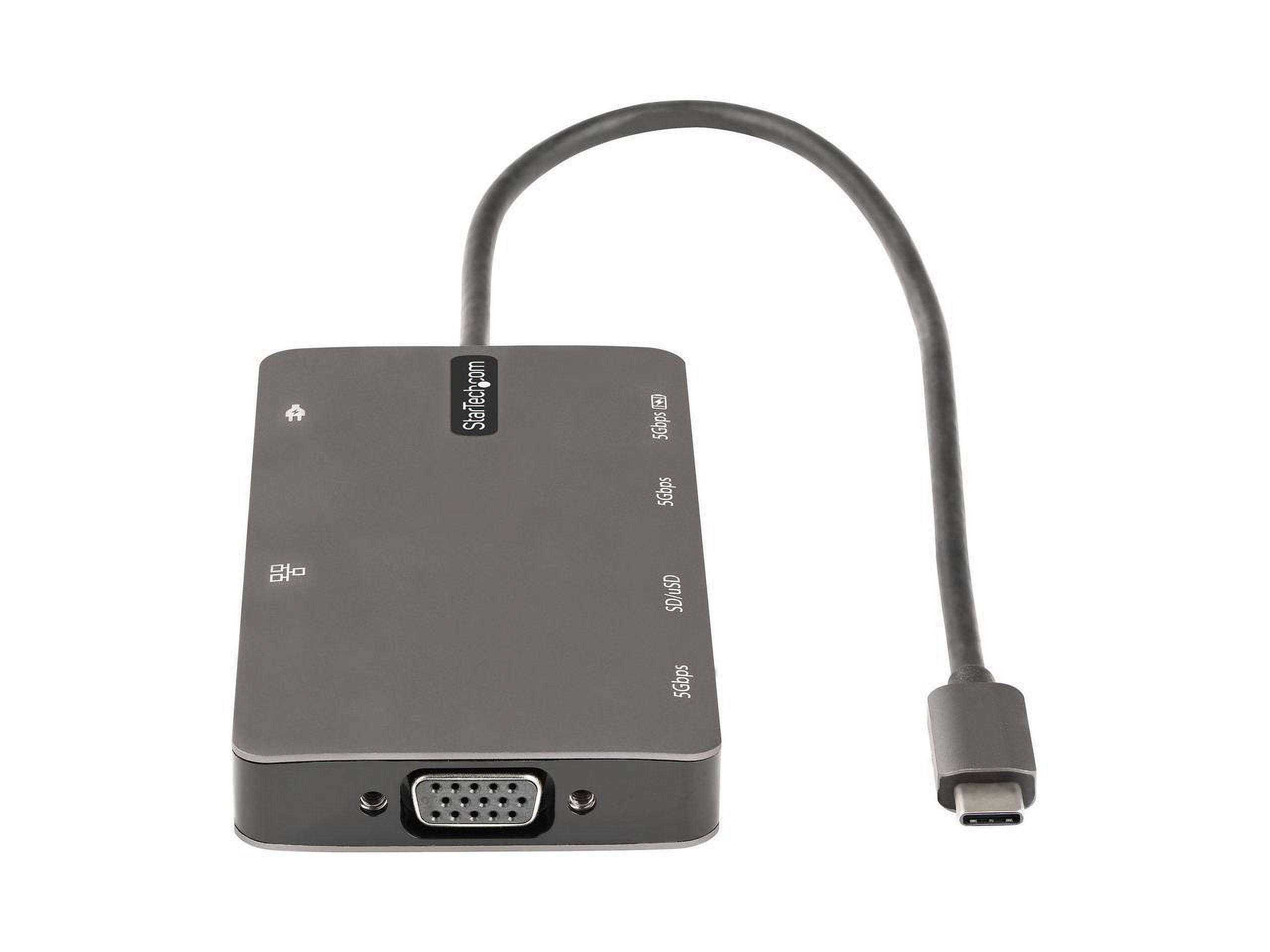 Startech.com C Multiport Adapter, Hdmi 4k 30hz Or Vga Travel Dock, 5gbps 3.0 Hub (A / C Ports), 100w Delivery, Sd/microsd Slot, Gbe, 12" (30cm) Long Attached Cable - C Mini Dock