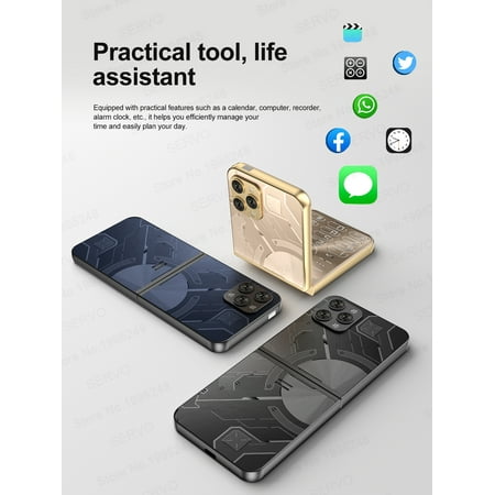 2024 SERVO Flilo9 3G WCDMA Cellphone Foldable 2 SIM Card Speed Dial Blacklist Type-C Flip Mobile Phone 2.6“ Displa