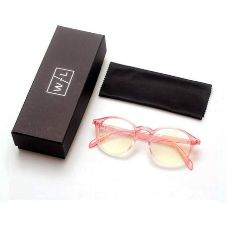 Blue Light Lightweight Glasses For Men Women | Blocking Glasses for Computer, Gaming, Reading | Anti UV, Anti Glare, Anti Eyestrain, Model D, Pink