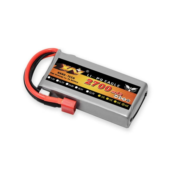 XFGOU Remote control battery Toys and Hobbies RC Model Suitable For Weili 12428 Four Wheel Drive Remote Control Car 1:12 Upgrade 7.4V/2700MAH/2S Lithium Battery Helicopter battery