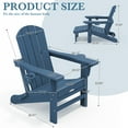 thumbnail image 6 of LOYALICE Folding Adjustable Adirondack Chair with Retractable Ottoman, HDPE Weatherproof Outdoor Chair With Double Cup Holder, Navy, 6 of 11