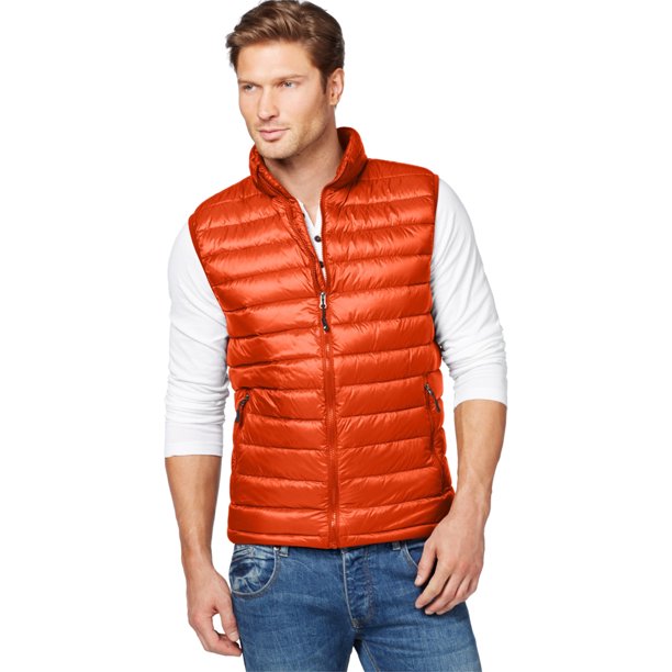 Chaleco acolchado de plumón para hombre de 32 grados, naranja, grande 32 Degrees Chaleco acolchado