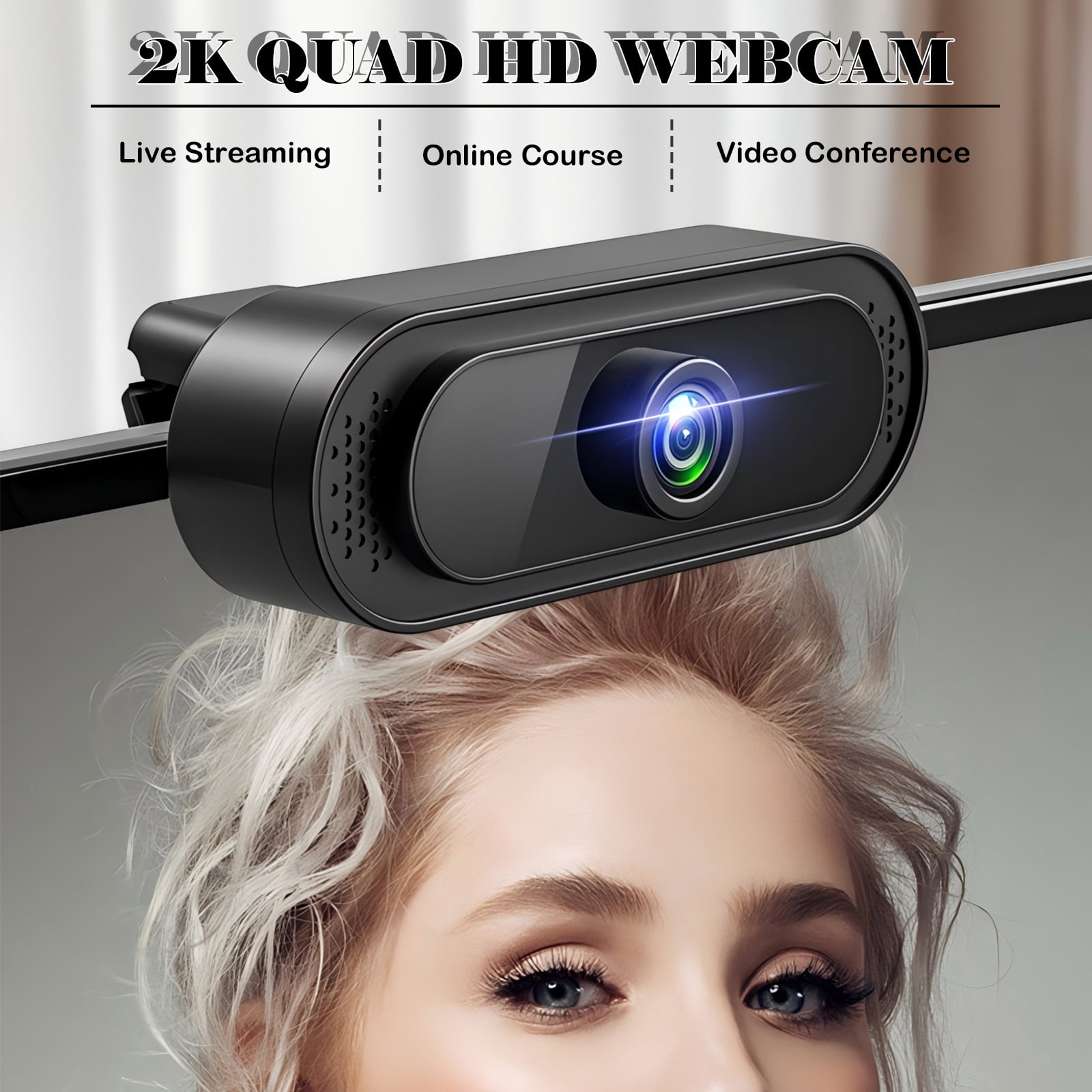 RONY 2K QHD Webcam: USB Autofocus PC Webcam with Noise-Canceling Mic, Streaming Computer Camera for PC Laptop Desktop