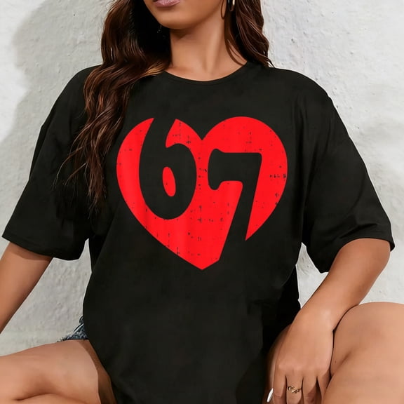 100% Cotton Unisex Six Seven 67 Meme Cool Valentine’s for Teens Boys Girls Kids T-Shirt