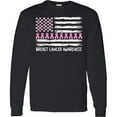 thumbnail image 3 of Inktastic Breast Cancer Awareness Pink Ribbons and Flag Long Sleeve T-Shirt, 3 of 5
