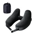 thumbnail image 1 of Almohada cervical de viaje para coche, avión, uso al aire libre, almohada ergonómica para la siesta en la oficina. negro, 1 of 9