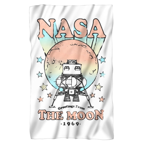 NASA Greetings from The Moon Fleece Blanket 36' x 58'