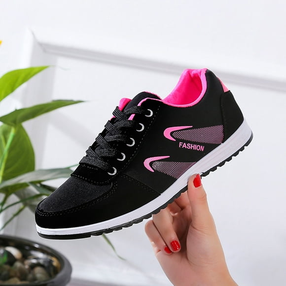 WIZUTIZ Women's Fashion Casual Mesh Breathable Lace-Up Sneakers Sport Running Shoes Red Good Friday