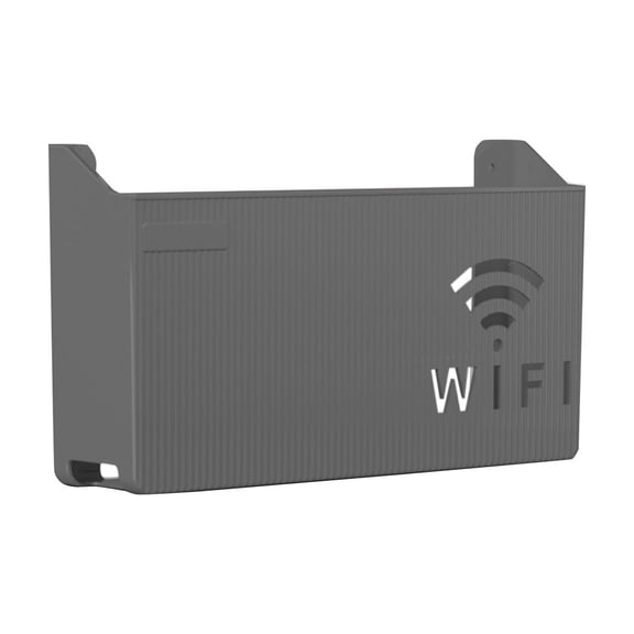 Punch-Free Wall Mounted Router Storage Box, Floating Wall Shelf Organizer for Home WiFi Router, Plug, Cable and Small Gadget Storage