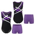 thumbnail image 5 of Rswnyirn Kids Boys Girls Gymnastic Ballet Dance Leotard with Shorts Dacnewear Purple 14, 5 of 6