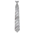 thumbnail image 3 of Jacob Alexander Men's Solid Color Tonal Stripe Pre-Tied Clip-On Neck Tie - Silver, 3 of 5