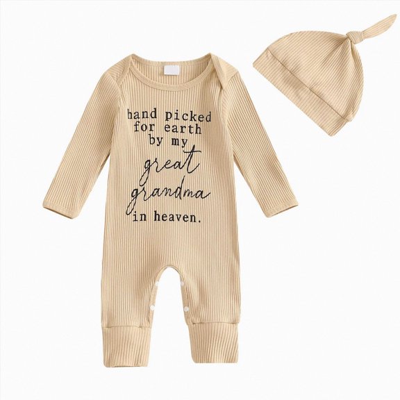 0-3 Months Newborn Bodysuit Bodysuit Romper Baby Ribbed Jumpsuit Long Sleeve Romper Bodysuit Jumpsuit Beige Infant Gift