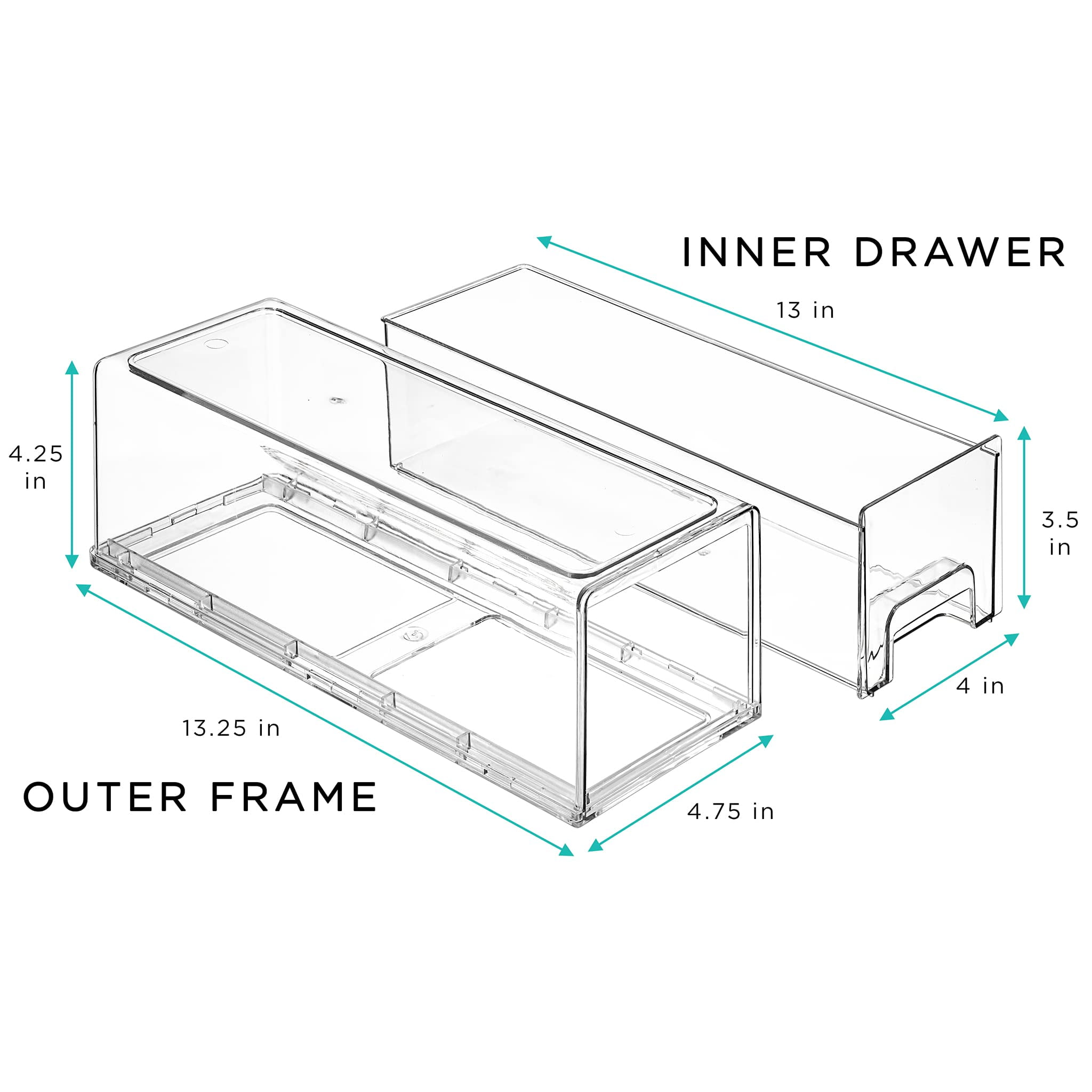 Sorbus Small 6-Pack Clear Stackable Storage Drawers with Handles – Closet, Pantry, Office Organizer