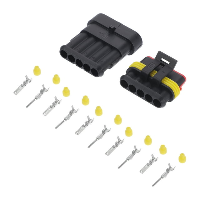 Kits de enchufe de conector de cable eléctrico de automóvil de 5 pines Unique Bargains, carcasa de terminal macho hembra para automóvil 1 set 1.5 Series