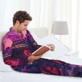 thumbnail image 6 of Sikiie Western Style Dinosaur Mens Pajama Set, Soft Warm Long Sleeve Sleepwear, Cozy Button-Down Pjs for Men-, 6 of 7