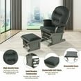 thumbnail image 3 of Demi Bonn Upholstered Glider and Nursing Ottoman, Comfort Rocking Chair with Ottoman, Wood Baby Glider and Ottoman Cushion Set with Padded Armrests for Nursing, Gray, 3 of 7