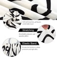 thumbnail image 6 of PiccoCasa Stretch Spandex Dining Chair Slipcovers Floral Seat Cover Set of 4, White and Black, 6 of 6
