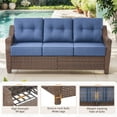 thumbnail image 5 of Planntonneo Outdoor Sofa Wicker Patio Deep Seat Couch with 6-Inch Blue Cushions, 5 of 9