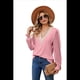 thumbnail image 1 of Blusa Informal de Larga con Volantes y Cuello en V para Mujer Rosa XL, 1 of 10