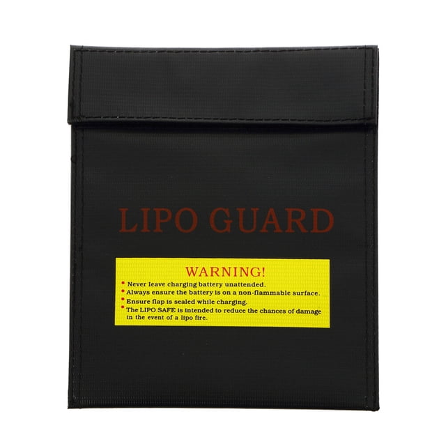 KAKOWELY RC LiPo Li-Po Battery Fireproof Safety Guard Charge Bag Sack Protective Storage Bag Pouch (Black),11.81X"X9.06"X1.18"