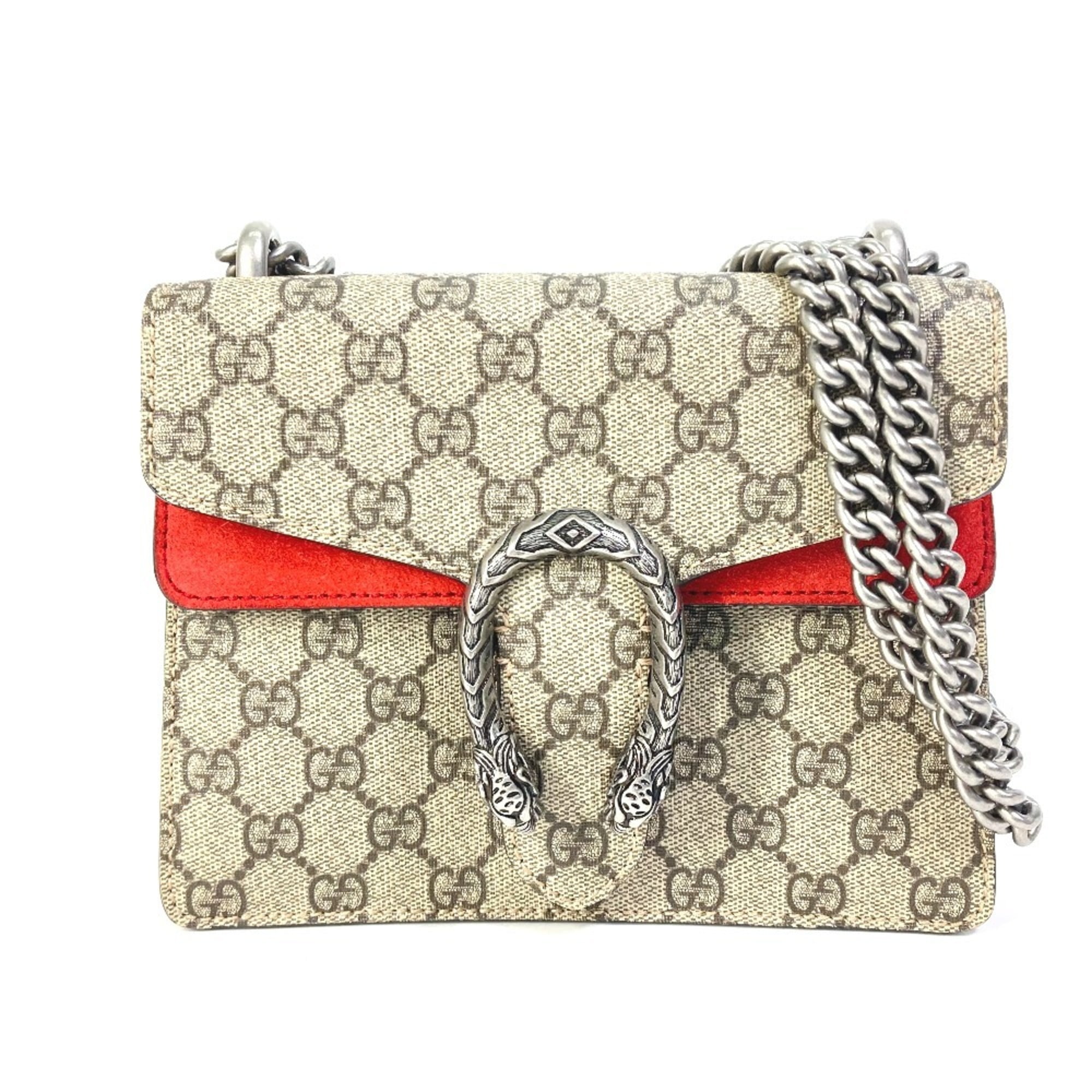 Pre-Owned GUCCI 421970 GG Dionysus W-Chain Shoulder Bag in Supreme