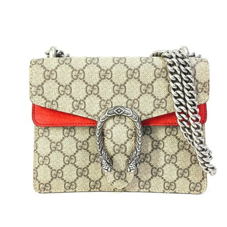 Pre-Owned GUCCI 421970 GG Dionysus W-Chain Shoulder Bag in Supreme Canvas, Beige (Good)
