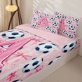 thumbnail image 3 of Manfei Pink 3D ABC Print A Zipper Twin Comforter Sets with Fitted Sheet and 2 Pillowcases,Cute Coquette Bow Zipper Bedding Set,Pink Reversible,4-Piece, 3 of 7