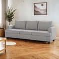 thumbnail image 2 of Furniliving 84.75” 3 Seater Sofa Couch, Modern Upholstered Sofa with Extra Deep Seats, Linen Fabric Sofa for Living Room Apartment Lounge, (Light Gray), 2 of 9