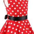 thumbnail image 4 of IBTOM CASTLE Kids Girls 50s Vintage Polka Dot Casual Dress Swing Rockabilly Prom Party Dresses Audrey Wedding Formal Cocktail Evening Gown 5-6 Years Red, 4 of 8