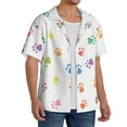 thumbnail image 2 of PAYOHTO Colorful Prints Cat Dog Paw Mens Hawaiian Casual Short-sleeved Shirt Tropical Summer Beach Button Down Shirts, 2 of 7