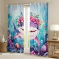 thumbnail image 2 of Erosebridal Sea Shark Curtains for Living Room,Sea Animal 30%-50% Blackout Curtains Set of 2 (38x45),Teenager Bedroom Decor, 2 of 6