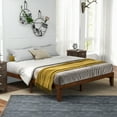 thumbnail image 2 of Costway King Wooden Platform Bed 14" Slats Support Mattress Foundation Brown Cherry, 2 of 10