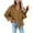 Brown, variant on IROINID Women's Short Corduroy Jacket Turndown Lapel Solid Color Long Sleeve Loose Pockets Buttons Tops Outwear Corduroy Jacket Coat, Beige