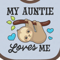 thumbnail image 4 of Inktastic My Auntie Loves Me with Sloth and Hearts Boys or Girls Baby Bib, 4 of 4
