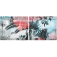 thumbnail image 3 of Palm Tree Kitchen Curtains 2 Panels UV Protected Tier Curtains, Half Window Curtains Kitchen Tiers for Guest Room Bathroom Sink Laundry Room Basement,24"x27", 3 of 7