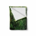 thumbnail image 2 of Jungle Soft Flannel Fleece Blanket, Deep Forest with Wooden Pier and River Refreshing Exotic Nature Wild Image, Cozy Plush for Indoor and Outdoor Use, 50" x 70", Hunter Green Brown, by Ambesonne, 2 of 6