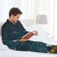 thumbnail image 6 of Picia Farm Dog Duck Moonlight Pattern Men’s Long-Sleeve Sleepwear Set - Soft 2-Piece Loungewear with Pockets, Comfy PJs for Relaxing Nights-Large, 6 of 7